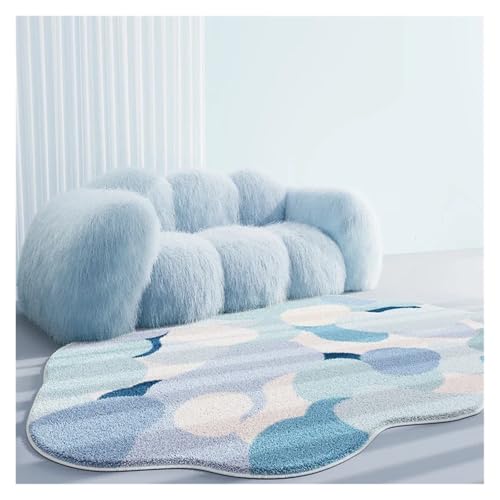 TXLEAPEY Unregelmäßige Form Nacht Plüsch Teppich Flauschig Weichen Schlafzimmer Dekor Teppiche for Wohnzimmer Hause Dicke Anti-rutsch-Matte(Color-A,1200mm x 1700mm) von TXLEAPEY