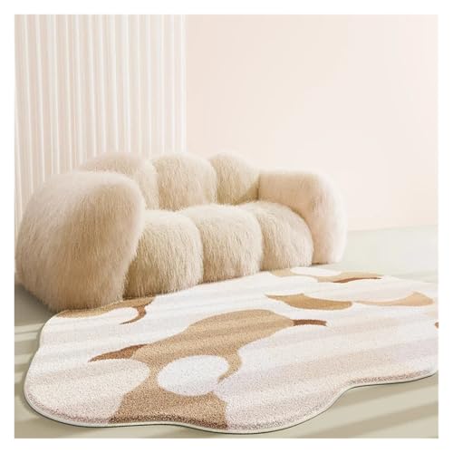 TXLEAPEY Unregelmäßige Form Nacht Plüsch Teppich Flauschig Weichen Schlafzimmer Dekor Teppiche for Wohnzimmer Hause Dicke Anti-rutsch-Matte(Color-B,400mm x 800mm) von TXLEAPEY