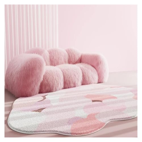 TXLEAPEY Unregelmäßige Form Nacht Plüsch Teppich Flauschig Weichen Schlafzimmer Dekor Teppiche for Wohnzimmer Hause Dicke Anti-rutsch-Matte(Color-D,400mm x 800mm) von TXLEAPEY