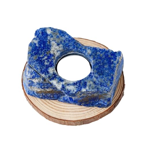 TXLEAPEY Unregelmäßiger Rosenquarz-Kerzenständer, klarer Quarz, rauchfreie Kerze, Heimdekoration(Blue) von TXLEAPEY