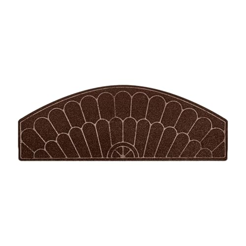 TXLEAPEY Weiche Treppenteppichstufen Anti-Rutsch-Treppenstufenteppich for den Innenbereich mit Selbstklebender Schutzmatte(Coffee,65x24cm 15pcs) von TXLEAPEY