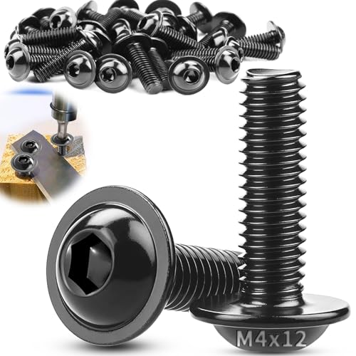 TXXATX 100 Stück Linsenkopfschrauben Edelstahl M4x12mm Schrauben M4 mit Flansch Innensechsrund ISO 7380-2 Flachkopfschrauben Edelstahl A2 V2A Schwarz für Tischbeine Fahrzeugbau Holz Gerüst TXXATX 100 Stück Linsenkopfschrauben Edelstahl M4x12mm Schrauben M4 mit Flansch Innensechsrund ISO 7380-2 Flachkopfschrauben Edelstahl A2 V2A Schwarz für Tischbeine Fahrzeugbau Holz Gerüst von TXXATX