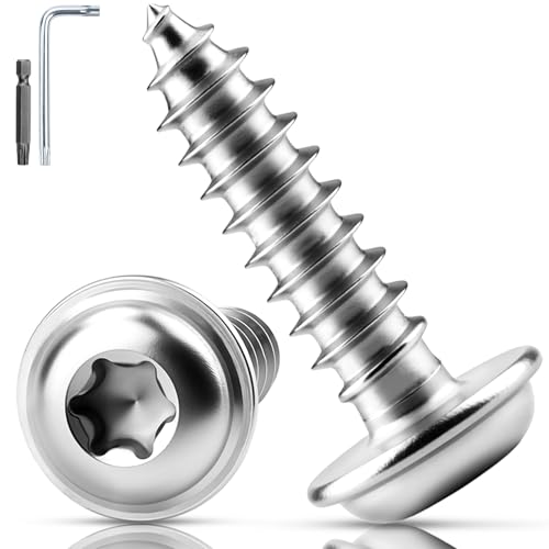 TXXATX 120 Stk Blechschrauben Torx M4x18 mm Linsenkopfschrauben Tellerkopfschrauben Edelstahl A2 V2A Selbstschneidende Schrauben mit Scheibe Flachkopfschrauben Holzschrauben Torx für Akustikpaneele von TXXATX