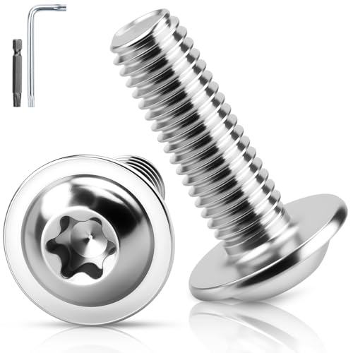 TXXATX 15 Stk Linsenkopfschrauben M8x25 mm Schrauben Torx Flachkopfschrauben mit Flansch Edelstahl A2 V2A Flanschschrauben ISO 7380-2 Gewindeschrauben Vollgewinde mit Torx Schlüssel für Holz Gerüst von TXXATX