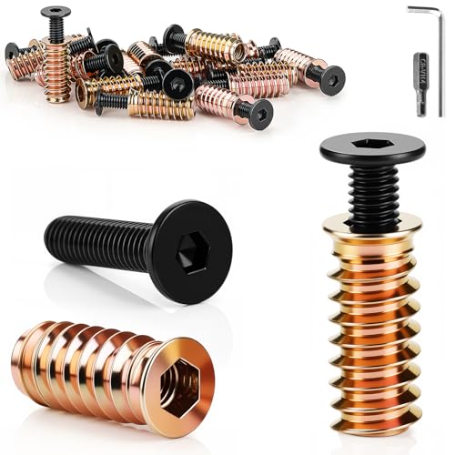 TXXATX 24 Stück M6 Schrauben Enthalten M6x30 mm Flachkopfschrauben M6x25 mm Gewindehülsen für Holz Einschraubmuttern mit Sechskantschlüssel Sechskant-Bit H4 für DIY Holzmöbel Verbindungen TXXATX 24 Stück M6 Schrauben Enthalten M6x30 mm Flachkopfschrauben M6x25 mm Gewindehülsen für Holz Einschraubmuttern mit Sechskantschlüssel Sechskant-Bit H4 für DIY Holzmöbel Verbindungen von TXXATX