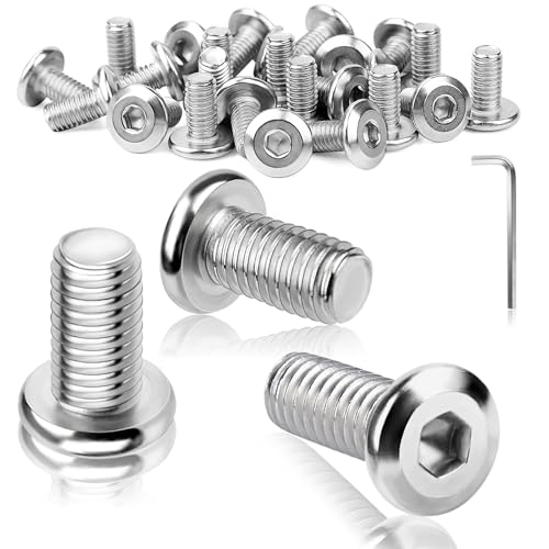 TXXATX 25 Stück M4 Schrauben Flachkopfschrauben M4x16mm Edelstahl 304 Linsenkopfschrauben Innensechskant Vollgewinde mit Schraubenschlüssel Bit Maschinenschrauben für Montage Wartung von TXXATX