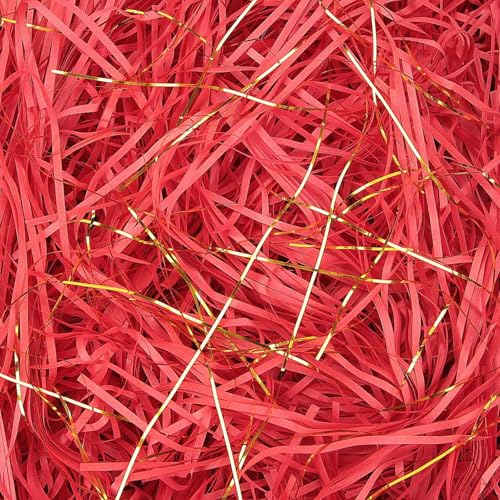 TXXATX 270g Füllmaterial Geschenk Geschreddertes Papier Rot Hamper Shred Raffia Verpackungsmaterial Füllmaterial Schwarz Geschenk Füllung für DIY Dekorations Pakete Geschenkbox Präsentkorb von TXXATX