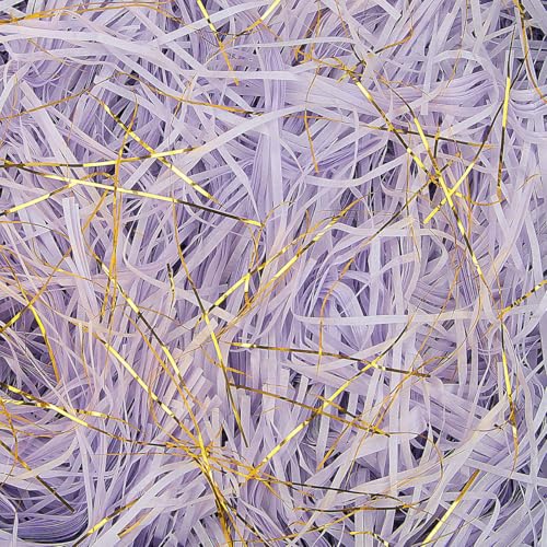TXXATX 270g Geschreddertes Papier Füllmaterial Geschenk Lila Hamper Shred Raffia Verpackungsmaterial Füllmaterial Geschenk Füllung für Pakete Geschenkbox Präsentkorb DIY Dekorations von TXXATX