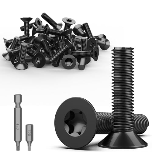 TXXATX 30 Stück Senkkopfschrauben Torx M4 x 20 mm Schrauben Edelstahl A2 V2A Flachkopfschrauben Schwarz Maschinenschrauben Vollgewinde Möbelschrauben Senkkopfschrauben mit T40 Torx Bit für Maschinen TXXATX 30 Stück Senkkopfschrauben Torx M4 x 20 mm Schrauben Edelstahl A2 V2A Flachkopfschrauben Schwarz Maschinenschrauben Vollgewinde Möbelschrauben Senkkopfschrauben mit T40 Torx Bit für Maschinen von TXXATX