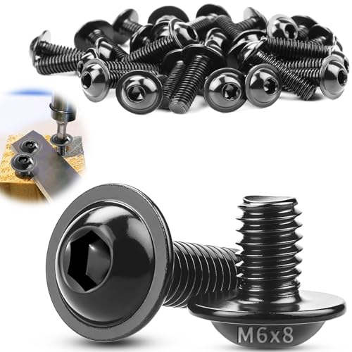 TXXATX 50 Stück Linsenkopfschrauben Edelstahl M6x8mm Schrauben M6 mit Flansch Innensechsrund ISO 7380-2 Flachkopfschrauben Edelstahl A2 V2A Schwarz Vollgewinde für Tischbeine Fahrzeugbau Holz Gerüst TXXATX 50 Stück Linsenkopfschrauben Edelstahl M6x8mm Schrauben M6 mit Flansch Innensechsrund ISO 7380-2 Flachkopfschrauben Edelstahl A2 V2A Schwarz Vollgewinde für Tischbeine Fahrzeugbau Holz Gerüst von TXXATX