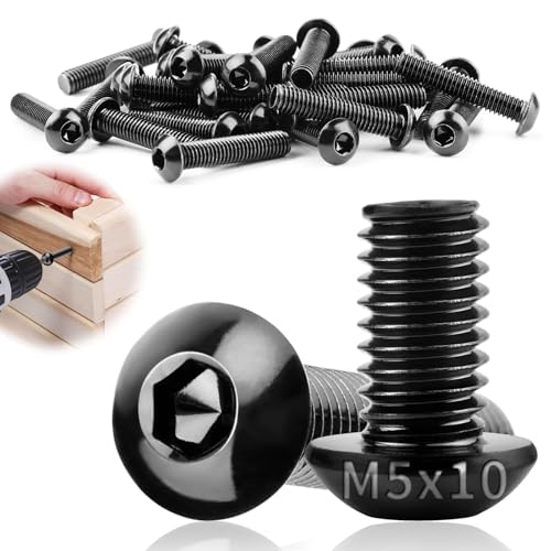 TXXATX 60 Stück Linsenkopfschrauben M5x10mm Flachkopfschrauben M5 304 Edelstahl mit Innensechskant Vollgewinde Möbelschrauben Schwarz für DIY-Projekte Möbelreparatur Montage Wartung TXXATX 60 Stück Linsenkopfschrauben M5x10mm Flachkopfschrauben M5 304 Edelstahl mit Innensechskant Vollgewinde Möbelschrauben Schwarz für DIY-Projekte Möbelreparatur Montage Wartung von TXXATX