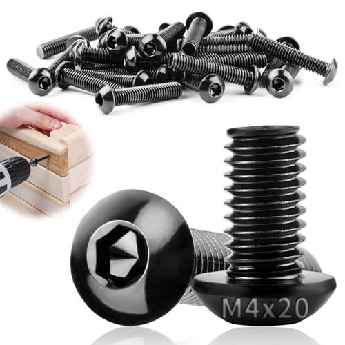 TXXATX 60 Stück M4x20mm Linsenkopfschrauben Flachkopfschrauben M4 304 Edelstahl A2-70 mit Innensechskant Vollgewinde Möbelschrauben Schwarz für DIY-Projekte Möbelreparatur Montage Wartung TXXATX 60 Stück M4x20mm Linsenkopfschrauben Flachkopfschrauben M4 304 Edelstahl A2-70 mit Innensechskant Vollgewinde Möbelschrauben Schwarz für DIY-Projekte Möbelreparatur Montage Wartung von TXXATX