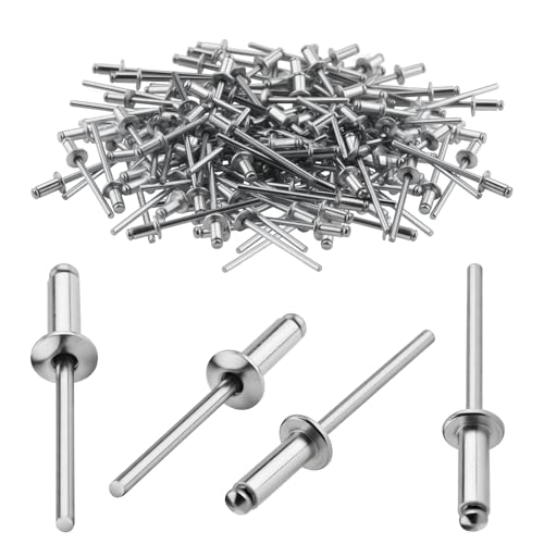 TXXATX Alu Blindnieten 4x10 mm Kuppelkopf Popnieten 120 Stück Nieten Silber mit Offenem Ende für Metall Holz Kunststoff Möbel Auto Marine Verbindung und Befestigung TXXATX Alu Blindnieten 4x10 mm Kuppelkopf Popnieten 120 Stück Nieten Silber mit Offenem Ende für Metall Holz Kunststoff Möbel Auto Marine Verbindung und Befestigung von TXXATX