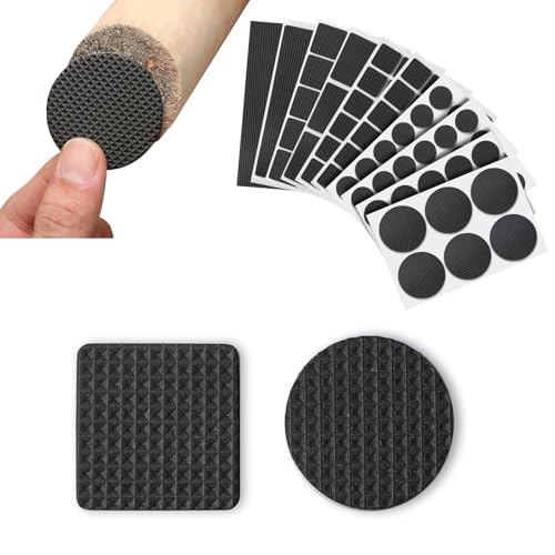 TXXATX Anti Rutsch Pad 141 Stück Filzgleiter Selbstklebend 8 Größen Möbel Filzgleiter 4 mm Dicke Antirutsch Pads Möbel Runde und Rechteckige Antirutsch Aufkleber für Tisch Stuhl Bett Schrank Sofas von TXXATX