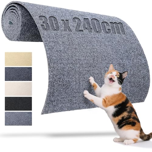 TXXATX Katzen Kratzmatte Selbstklebend 240x30 cm Kratzbrett Kratzwand Grau Kratzschutz Sofa Katze Kratzteppich für DIY Kratzbretter Katze Katzenturm Wand Möbel TXXATX Katzen Kratzmatte Selbstklebend 240x30 cm Kratzbrett Kratzwand Grau Kratzschutz Sofa Katze Kratzteppich für DIY Kratzbretter Katze Katzenturm Wand Möbel von TXXATX