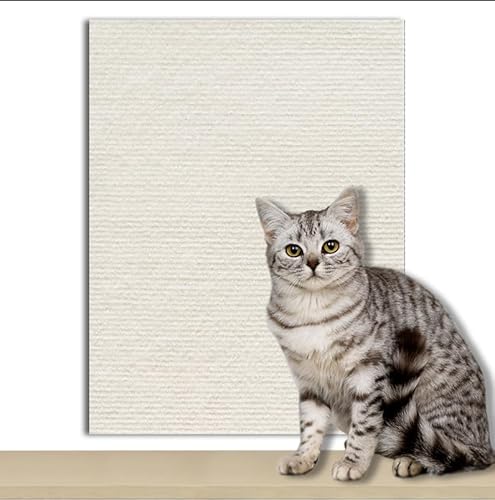 TXXATX Kratzmatte Selbstklebend 120x30 cm Katzen Kratzbrett Weiß Kratzmatte Katze Kratzwand Kratzteppich für DIY Kratzbretter Katze Katzenturm Möbel Sofa Wand von TXXATX