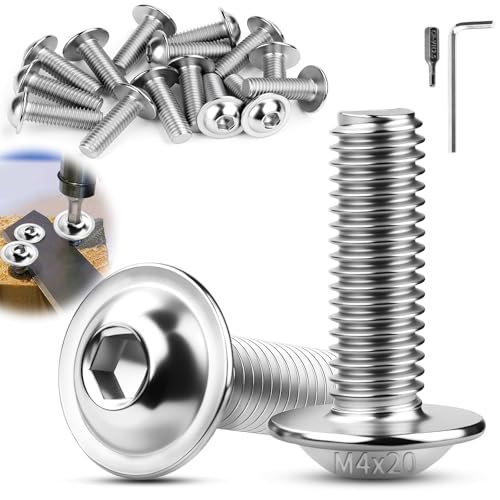 TXXATX M4x20 mm Linsenkopfschrauben Edelstahl 50 Stück Flachkopfschrauben M4 Innensechskant ISO 7380-2 Schrauben mit Flansch A2 V2A Metrisch Vollgewinde für Möbelherstellung Fahrzeugstrukturen TXXATX M4x20 mm Linsenkopfschrauben Edelstahl 50 Stück Flachkopfschrauben M4 Innensechskant ISO 7380-2 Schrauben mit Flansch A2 V2A Metrisch Vollgewinde für Möbelherstellung Fahrzeugstrukturen von TXXATX