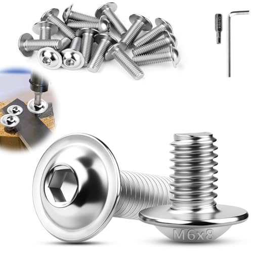 TXXATX M6x8 mm Linsenkopfschrauben Edelstahl 30 Stück Flachkopfschrauben M6 Innensechskant ISO 7380-2 Schrauben mit Flansch A2 V2A Metrisch Vollgewinde für Möbelherstellung Fahrzeugstrukturen TXXATX M6x8 mm Linsenkopfschrauben Edelstahl 30 Stück Flachkopfschrauben M6 Innensechskant ISO 7380-2 Schrauben mit Flansch A2 V2A Metrisch Vollgewinde für Möbelherstellung Fahrzeugstrukturen von TXXATX