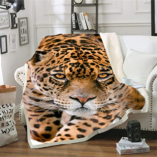 Fleecedecke Jaguar Überwurfdecke für Couch, bequeme und strapazierfähige Büro-Sofa-Decke (180 x 220 cm), 3D-Druck Decke von TXZSTGB