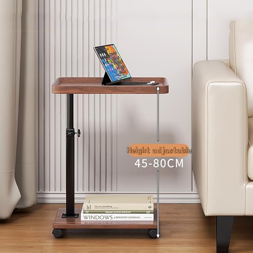 TY&WJ C-Förmiger Beistelltisch Höhenverstellbar,360° Drehbar Sofatisch Für Sofaarmlehne Holztisch Für Kleine Räume Couchtisch Für Wohnzimmer,A,40x30x45cm(16x12x18) von TY&WJ