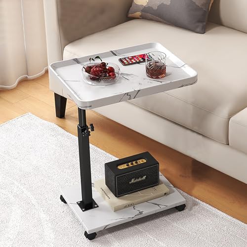 TY&WJ C-Förmiger Beistelltisch Höhenverstellbar,360° Drehbar Sofatisch Für Sofaarmlehne Holztisch Für Kleine Räume Couchtisch Für Wohnzimmer,C,40x30x45cm(16x12x18) von TY&WJ