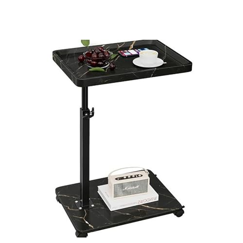 TY&WJ C-Förmiger Beistelltisch Höhenverstellbar,360° Drehbar Sofatisch Für Sofaarmlehne Holztisch Für Kleine Räume Couchtisch Für Wohnzimmer,D,40x30x45cm(16x12x18) von TY&WJ