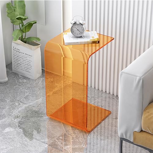 TY&WJ Klarer Acryl Beistelltisch, Moderner Sofatisch C-Förmiger Sofatisch Couchtisch Für Wohnzimmer Schlafzimmer Und Kleine Räume,C,30x30x60cm(12x12x24inch) von TY&WJ
