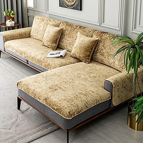 TY&WJ Plüsch Anti-rutsch Sofabezug Wohnzimmer Sofabezug Outdoor Couch-abdeckungen Möbel Protector Für ledersofa Haustier Hund & Kinder-gelb A 60x120cm(24x47inch) von TY&WJ