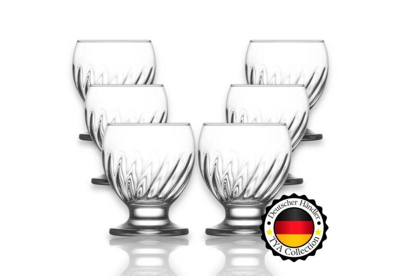 TYA Collection Gläser-Set Trinkgläser, Wassergläser, Eisschale, Eisgläser, Gläser-Set 6er 215cc, Glas von TYA Collection