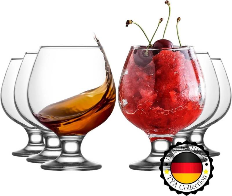 TYA Collection Gläser-Set Trinkgläser Wassergläser Bier Gläser Bierglas 6er 390ml, Glas von TYA Collection