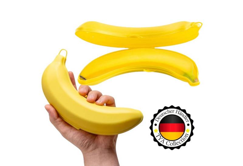 TYA Collection Lunchbox Bananenbox 2er Set Gelb Bananenbehalter Bananendose Aufbewahrungsbox, Kunststoff, (2-tlg) von TYA Collection