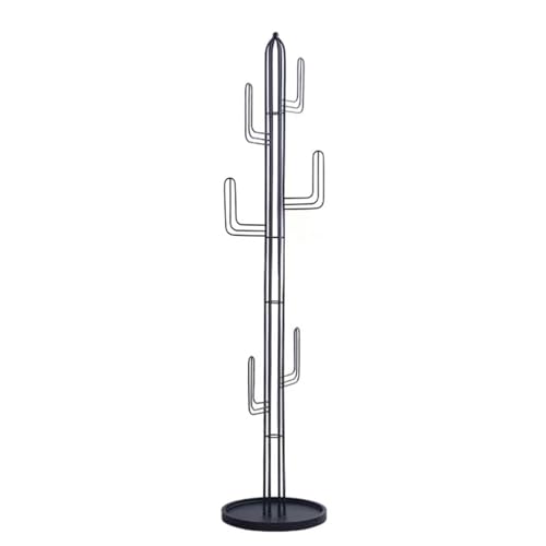 TYBGAU Boutique UK Cactus Shape Coat Tree Stand with Sturdy Round Base, Unique Design Rack for Bedroom Living Room Office(Svart) von TYBGAU Boutique UK