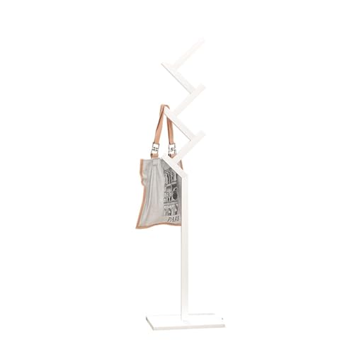 TYBGAU Boutique UK Garderobenständer aus Holz mit stabiler quadratischer Basis, kreativer Schalständer for Eingangsbereich, Schlafzimmer, Büro und engen Raum(Blanc) von TYBGAU Boutique UK