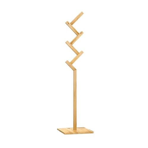 TYBGAU Boutique UK Garderobenständer aus Holz mit stabiler quadratischer Basis, kreativer Schalständer for Eingangsbereich, Schlafzimmer, Büro und engen Raum(Reddish brown) von TYBGAU Boutique UK