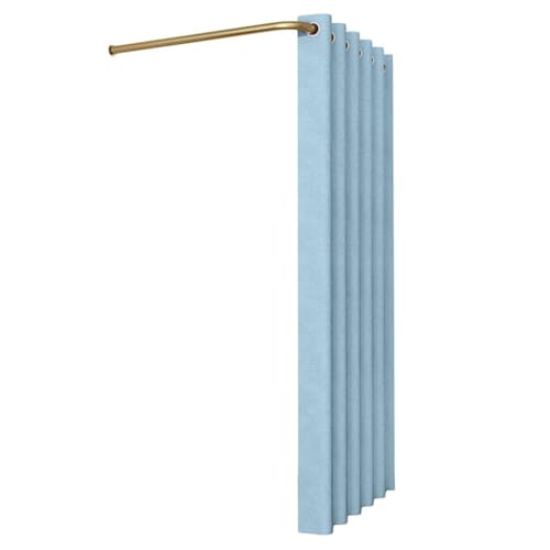 Wandmontiertes Ankleidezimmer in L-FormMit Raffrollo-SetPlatzsparendPrivatsphäre-AnkleidezimmerEinfach zu installieren Umkleideraum(Bleu,100x100x200cm) von TYBGAU Boutique UK