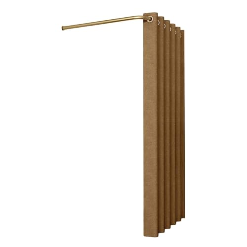 Wandmontiertes Ankleidezimmer in L-FormMit Raffrollo-SetPlatzsparendPrivatsphäre-AnkleidezimmerEinfach zu installieren Umkleideraum(Bruin,90x90x200cm) von TYBGAU Boutique UK