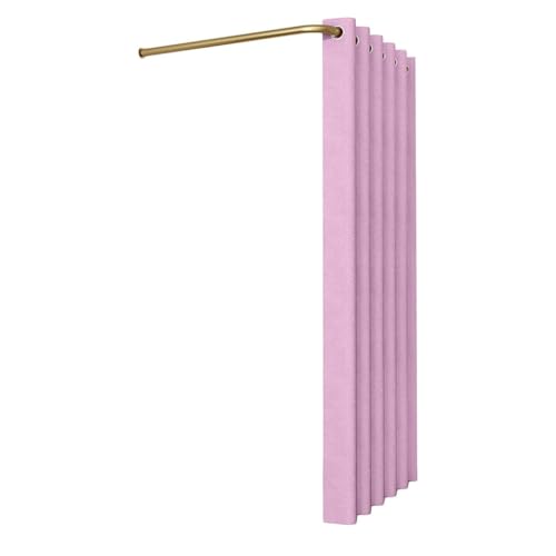 Wandmontiertes Ankleidezimmer in L-FormMit Raffrollo-SetPlatzsparendPrivatsphäre-AnkleidezimmerEinfach zu installieren Umkleideraum(Rose,100x100x200cm) von TYBGAU Boutique UK