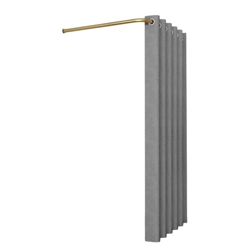 Wandmontiertes Ankleidezimmer in L-FormMit Raffrollo-SetPlatzsparendPrivatsphäre-AnkleidezimmerEinfach zu installieren Umkleideraum(Silver,90x90x200cm) von TYBGAU Boutique UK
