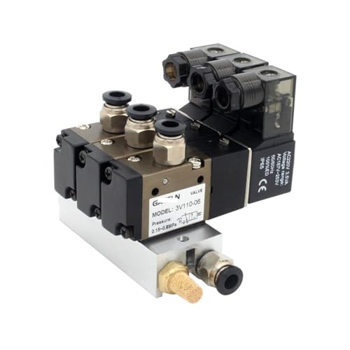 3V110-06-NO Normalerweise offener Magnetventil-Stationsblock mit Schalldämpferanschluss, Basisverteiler, DC12 V, DC24 V, AC110 V, AC220 V, 3 Anschlüsse, 1 Stück(AC110V 8mm fittings) von TYBOPHQJ