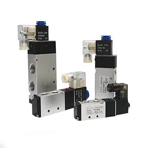 4V110-06 4V210-08 4V310-10 4V410-15 Elektromagnetische 2-Positionen-5-Wege-Pneumatik-Luftventile 1/4 DC12V DC24V Magnetventil 5/2 1St(DC24V,4V110-06) von TYBOPHQJ