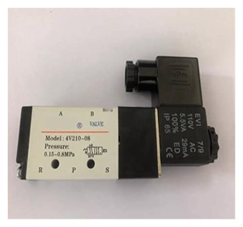 5-Wege-2-Positionen-Elektromagnetventil 4V210-08 DC 24 V DC12 V AC110 V AC220 V 1/4quot Anschlussgröße 1 Stück(Transparent,AC110V) von TYBOPHQJ