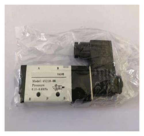 5-Wege-Elektromagnetventil mit 2 Positionen, 4V210-08, DC 24 V, DC12 V, AC110 V, AC220 V, 1/4 Zoll Anschlussgröße, 1 Stück(Rosso,AC380V) von TYBOPHQJ