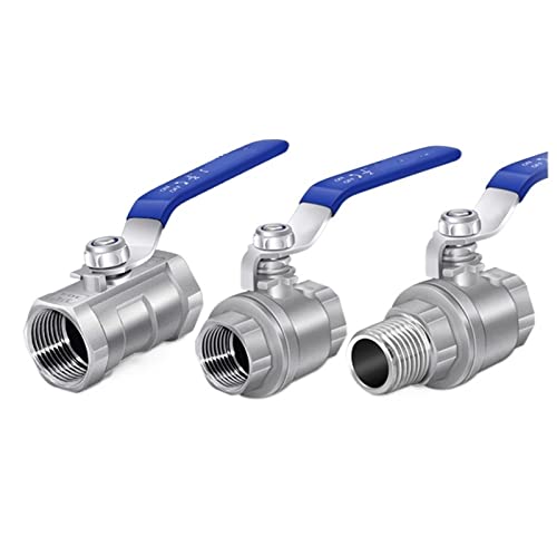 BSPT 1/4 Zoll; 3/8 Zoll; 1/2 Zoll; 3/4 Zoll; 1 Zoll; 1-1/4 Zoll; Weiblicher Edelstahl SS304 2P/1P Vollanschluss-Kugelhahn mit Vinylgriff-Gewindeventilen 1St(2P Female thread,2 Inch) von TYBOPHQJ