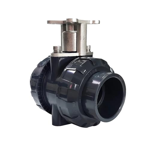 DN50 UPVC 2-Wege-Ventilkörper mit Union-End-Klebeverbindung for elektrischen Ventilantrieb 2" PVC-Ventil(NPT Thread) von TYBOPHQJ