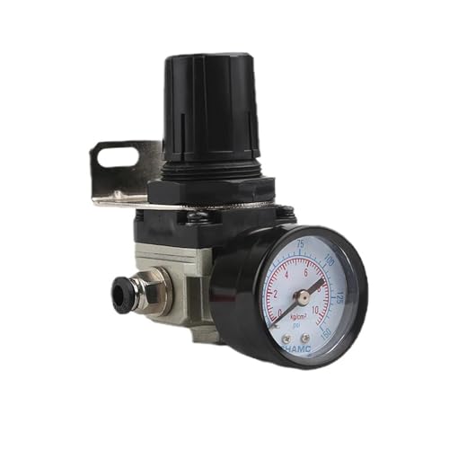 G1/4 Mini-Luftdruckregler, einstellbares pneumatisches Reduzierventil mit Manometer for Kompressor(AR2000-10mm) von TYBOPHQJ