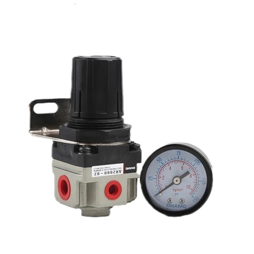 G1/4 Mini-Luftdruckregler, einstellbares pneumatisches Reduzierventil mit Manometer for Kompressor(AR2000-12mm) von TYBOPHQJ