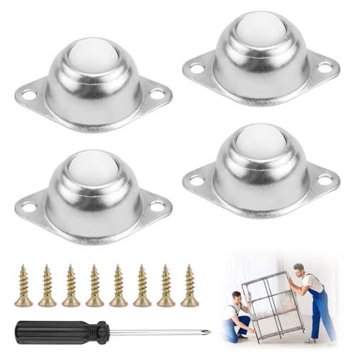 TYBYBB Kugelrollen Schwerlast Möbelrollen Kleine 15mm Rund Mini Flach Rollenrad Gleitrollen Ball mit 360°Nylon Roller Kugelrollen Set für Möbel Küchengeräte Schiebe Schlitten TYBYBB Kugelrollen Schwerlast Möbelrollen Kleine 15mm Rund Mini Flach Rollenrad Gleitrollen Ball mit 360°Nylon Roller Kugelrollen Set für Möbel Küchengeräte Schiebe Schlitten von TYBYBB