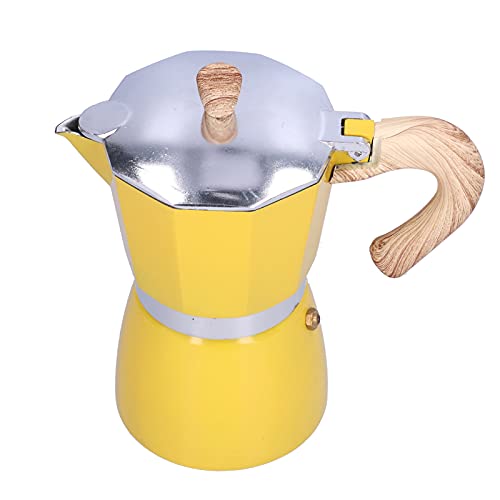 TYCIONG 300 ml Kaffeekanne Mokka-Maker Kaffeekessel für Gasherd, elektrischer Thermoofen (gelb) von TYCIONG