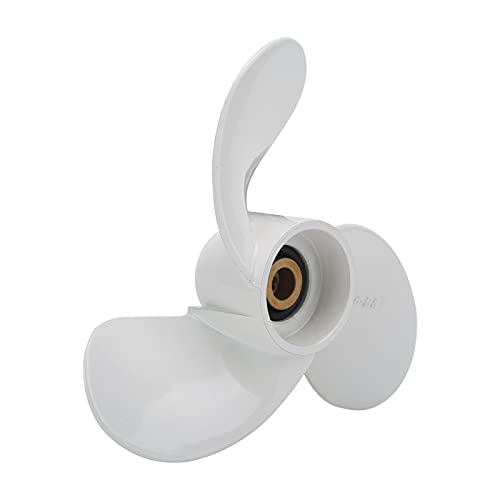 TYCIONG Aluminiumlegierung Außenborder Propeller Leichtes 3-Blatt-Bootspropeller 7-1/4x6-Bs Modell 6L5-45943-00-EL mit Weißer Farbe für Außenbordmotor von TYCIONG