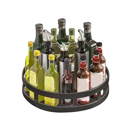 TYCIONG Rotatable Rack 360 Grad Drehorganisator Spinnschale für Küchenarbeitsplatte mit Haltbarem Kohlenstoffstahl Compact Design Einfach Installation 9,8 X 2,4 Zoll Schwarz von TYCIONG